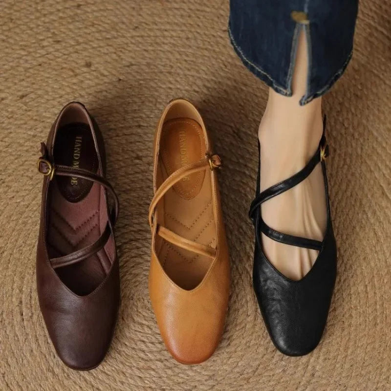 Aria Flache Lederschuhe