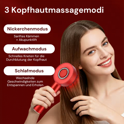 Solethic Hydrotherapie-Kopfhautmassagebürste mit rotem Licht und 3 Intensitätsstufen