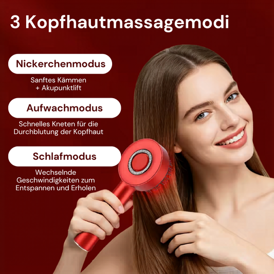Solethic Hydrotherapie-Kopfhautmassagebürste mit rotem Licht und 3 Intensitätsstufen
