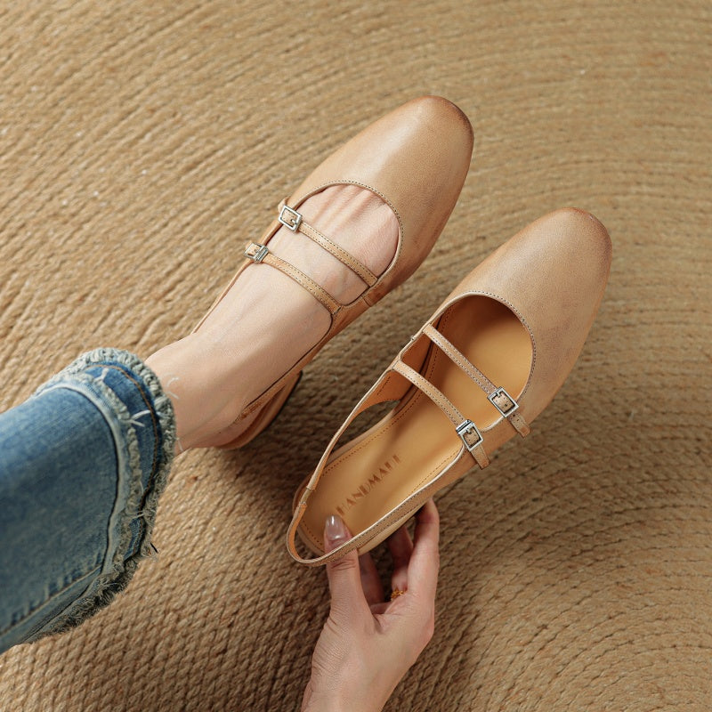 Paris Flache Lederschuhe