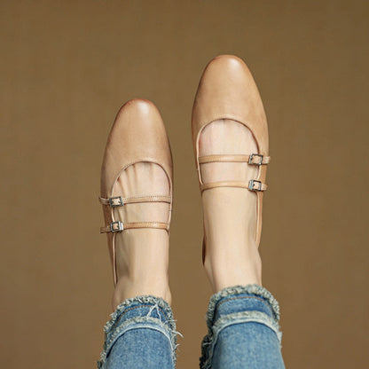 Paris Flache Lederschuhe