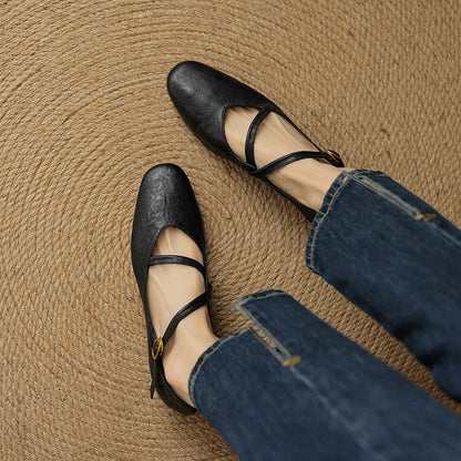 Aria Flache Lederschuhe
