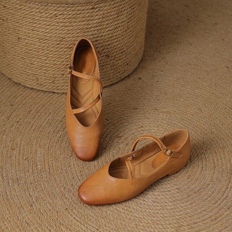 Aria Flache Lederschuhe