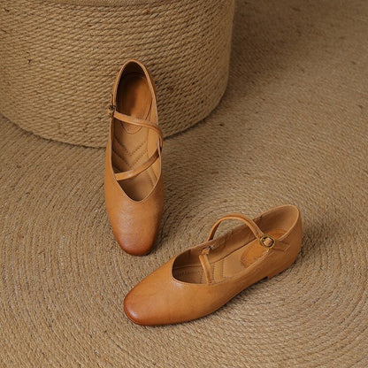Aria Flache Lederschuhe