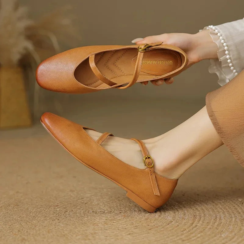 Aria Flache Lederschuhe