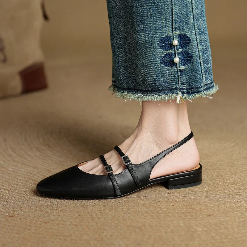 Paris Flache Lederschuhe