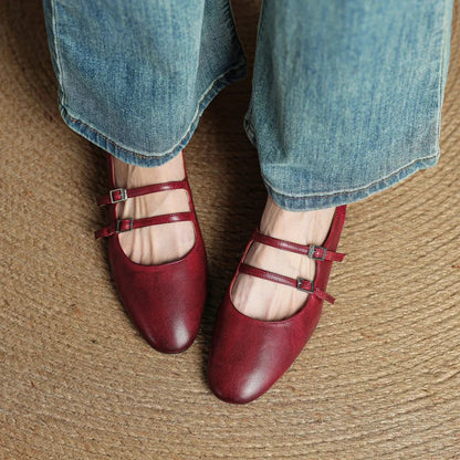 Paris Flache Lederschuhe