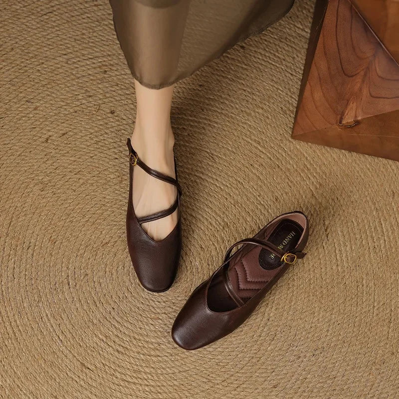 Aria Flache Lederschuhe