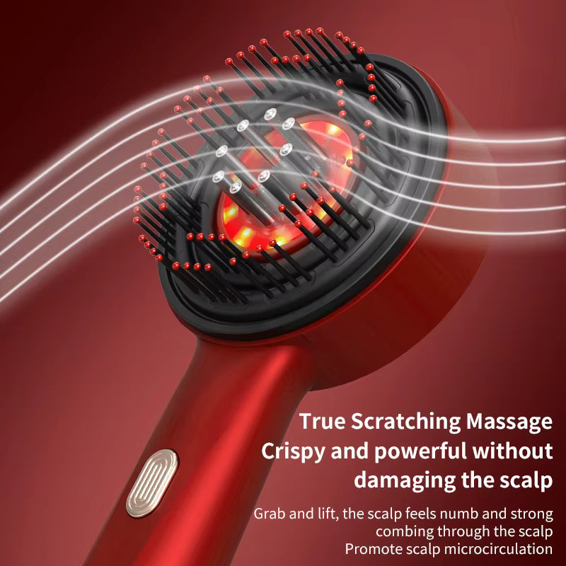 Solethic Hydrotherapie-Kopfhautmassagebürste mit rotem Licht und 3 Intensitätsstufen