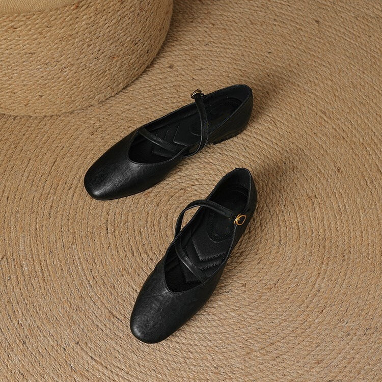 Aria Flache Lederschuhe
