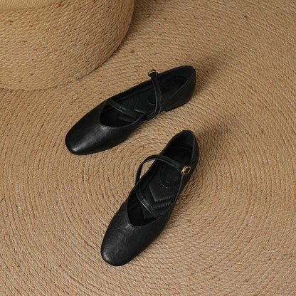 Aria Flache Lederschuhe