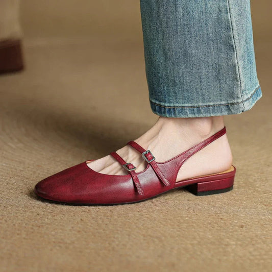 Paris Flache Lederschuhe